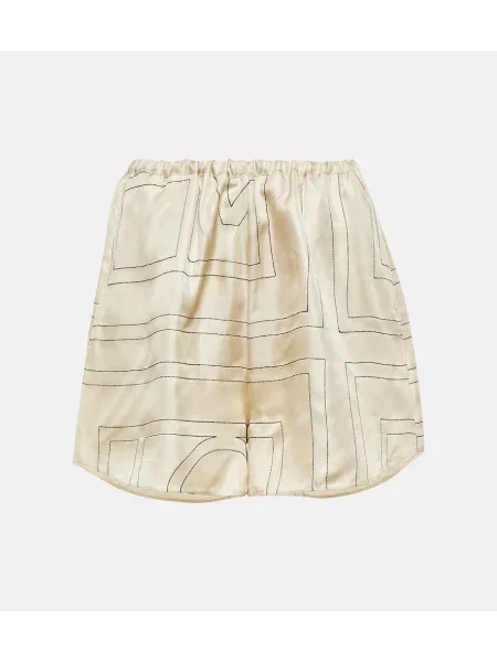 Jedwabne szorty Toteme brązowe