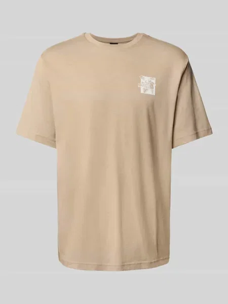 T-shirt o kroju relaxed fit z okrągłym dekoltem The North Face beżowa
