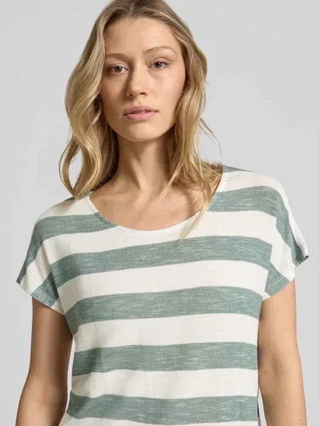 T-shirt z mieszanki w kroju regular fit model WIDE STRIPE' Vero Moda