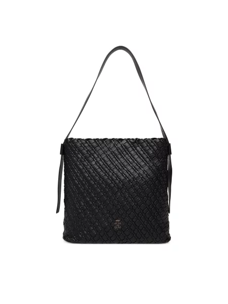 Rankinė Tommy Hilfiger Th Braided Maxi Hobo juoda