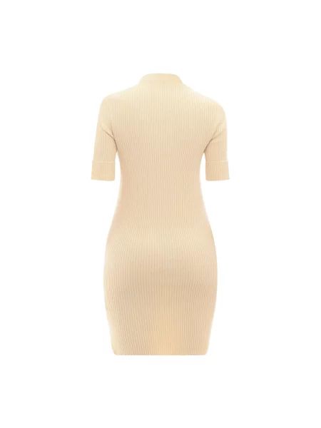 Sukienka Jil Sander wełniana beżowa