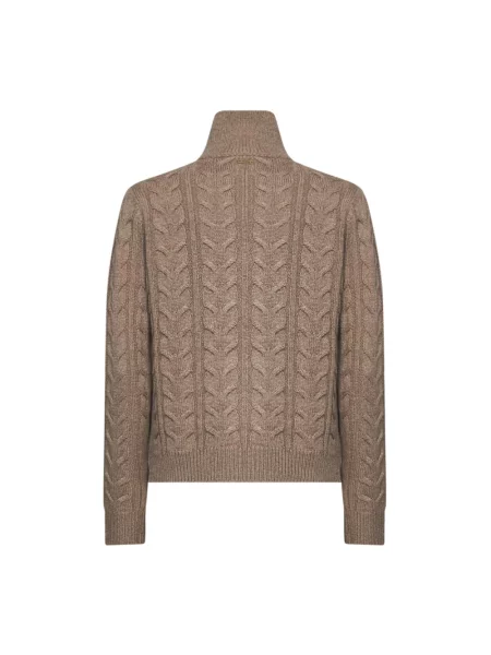Max Mara Sweter Typu Troyer Z Kaszmiru Libero beige beżowy