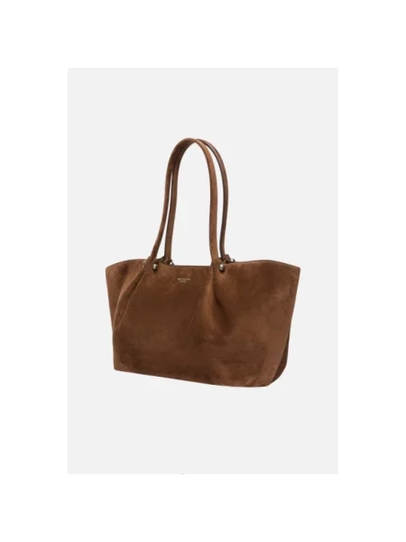 Shopperka Weekend Max Mara zamszowa brązowa
