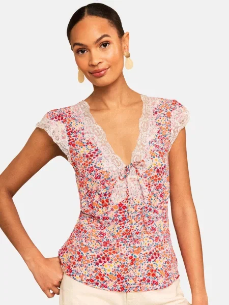 Love & roses Bluză verde petrol / portocaliu / roz roșu