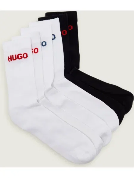 Hugo Bodywear Șosete QS RIB LOGO CC alb