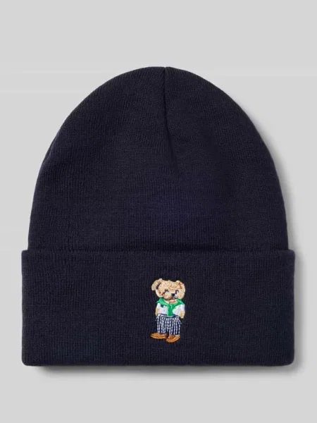 Czapka w dzianinowym wyglądzie model BEAR' Chill Pill granatowa