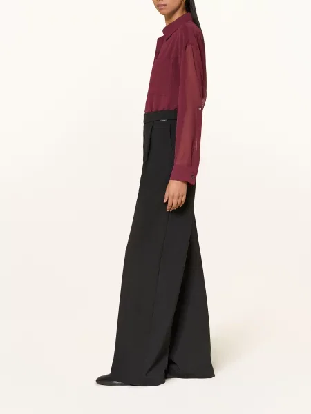 Calvin Klein Spodnie Marlena Z Dżerseju schwarz czarne