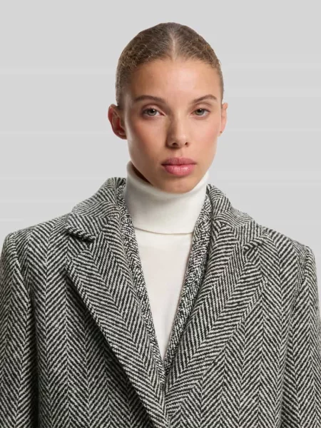 Płaszcz o kroju relaxed fit z mieszanki wełny model Mojeni' Hugo czarny