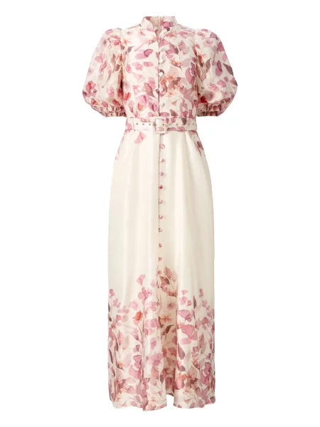 Rochie Moos Studio cu model floral cu imagine de costum roz