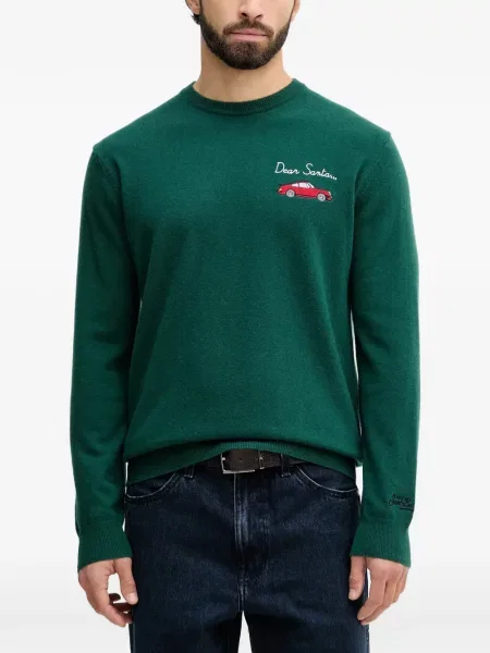 Pulover Mc2 Saint Barth cu broderie verde