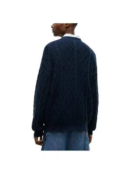 Tommy Jeans Pulover Flag Bleumarin albastru