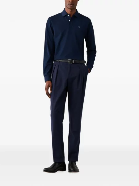 Dugo polo majica Hackett London s autogramom plava