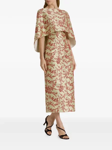 Rochie midi Alberta Ferretti cu model floral cu imagine verde
