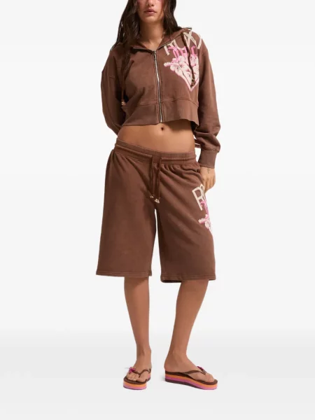 Hanorac cu glugă Juicy Couture cu imagine maro