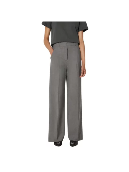 Kenzo spodnie wełniane Cool Wool Wide Pants szerokie high waist szary