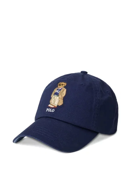 Șapcă Polo Ralph Lauren din fleece cu dungi cu volane albastru