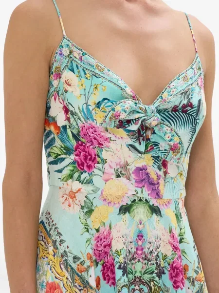 Rochie maxi Camilla cu model floral albastru
