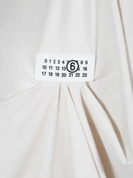 Μπλούζα Mm6 Maison Margiela ντραπέ με αυτόγραφο λευκό