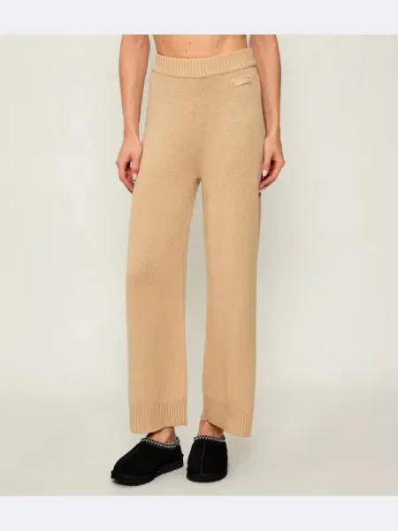 Armani Exchange Pantaloni cu adaos de lână bej