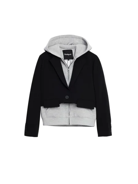 Desigual Sacou gri amestecat negru