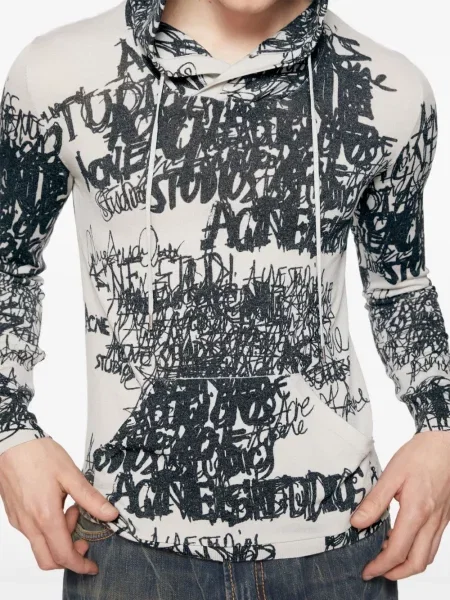 Hoodie Acne Studios με σχέδιο μαύρο