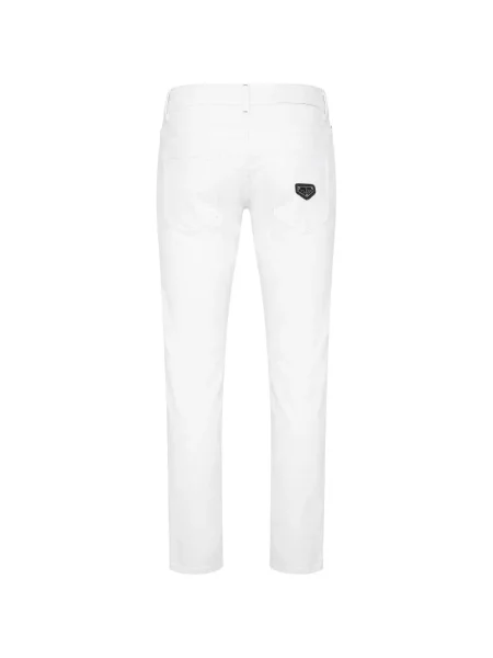 Blugi drepți Philipp Plein alb