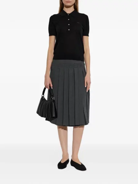Tricou polo Lacoste din cașmir negru