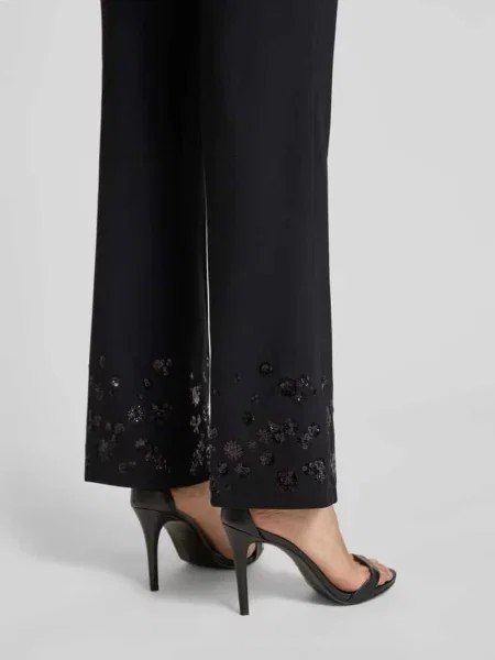Spodnie skrócone z model ‘FRANCOISE CROPPED PAILLET’ Cambio czarne