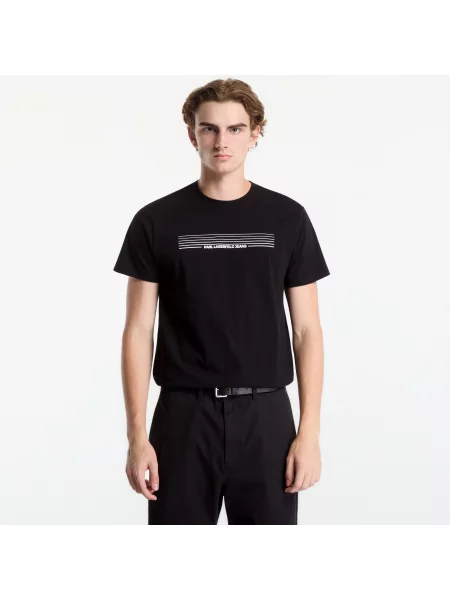 T-shirt Karl Lagerfeld Jeans Slim Stripes Logo Tee Black XL μαύρο