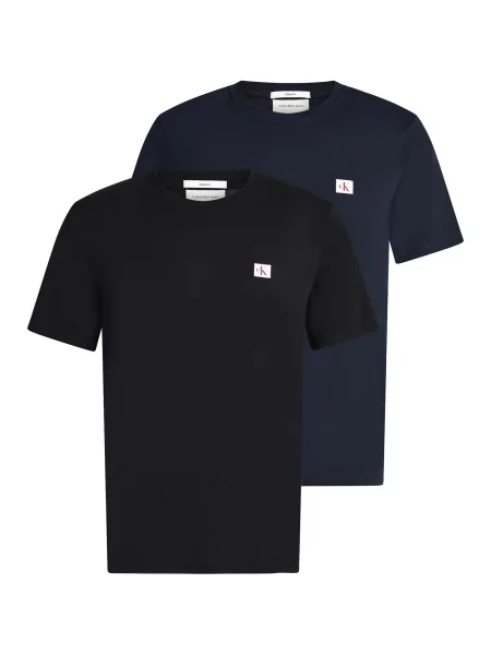 Calvin Klein Jeans Tricou albastru închis negru