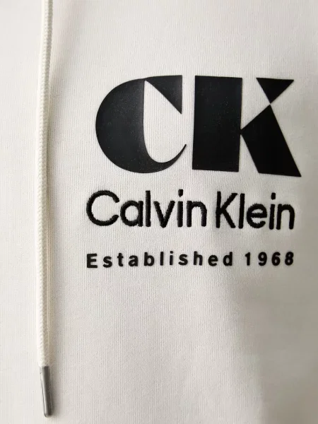 Суичър с качулка Calvin Klein Jeans с качулка бежово