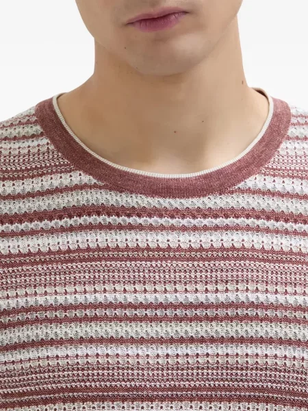 Плетена тениска Agnona на райета червено