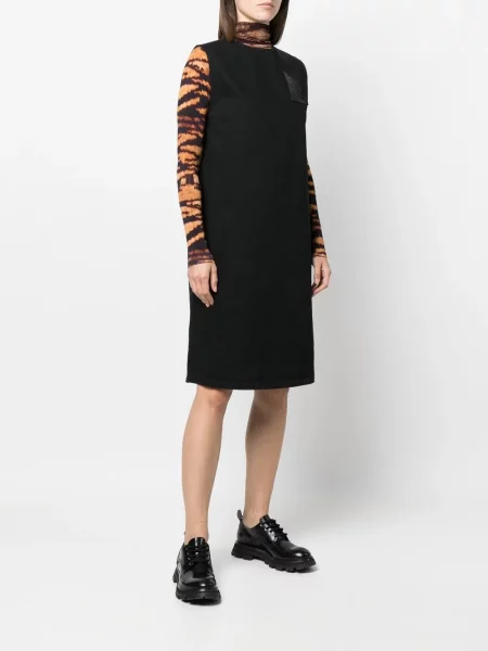 Oblekové šaty bez rukávů Raf Simons bez rukávů černé