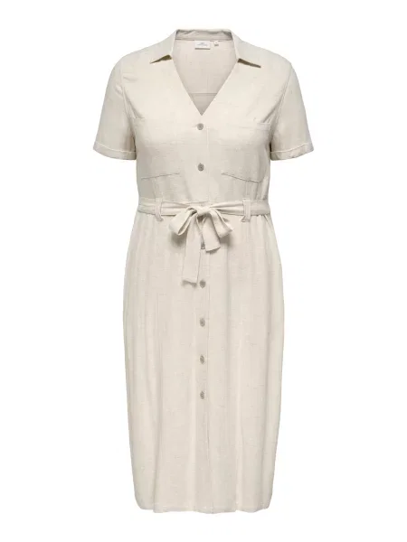 ONLY Carmakoma Dolga srajca CARSIESTA kremna