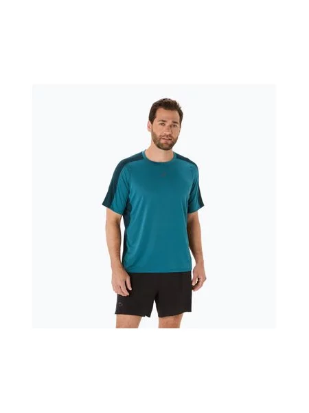 Бігова сорочка ASICS Fujitrail Elite Top atlantis синя/саксонська зелень синя