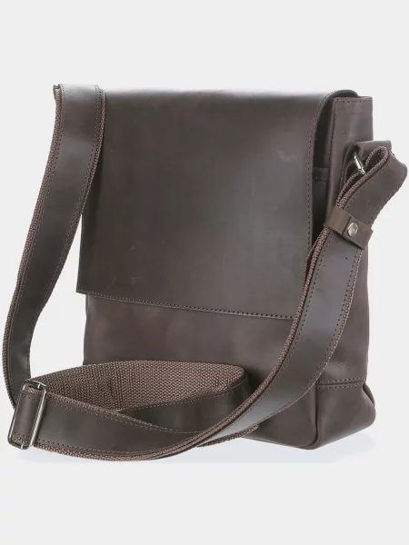 Кожаная сумка через плечо Shvigel коричневая