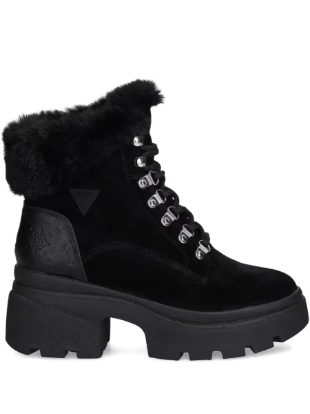Blană artificială cizme scurte Guess negru