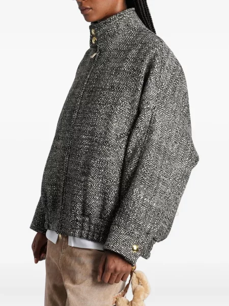 Geacă bomber Darkpark cu model herringbone gri