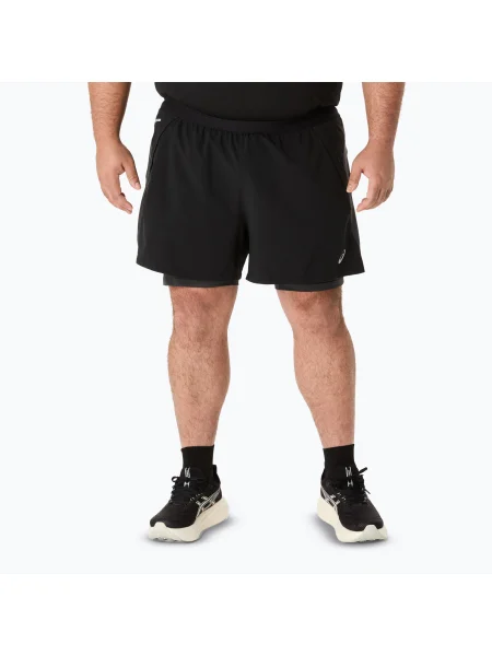 Pantaloni scurți de alergare pentru bărbați ASICS Road performance black/graphite grey negru
