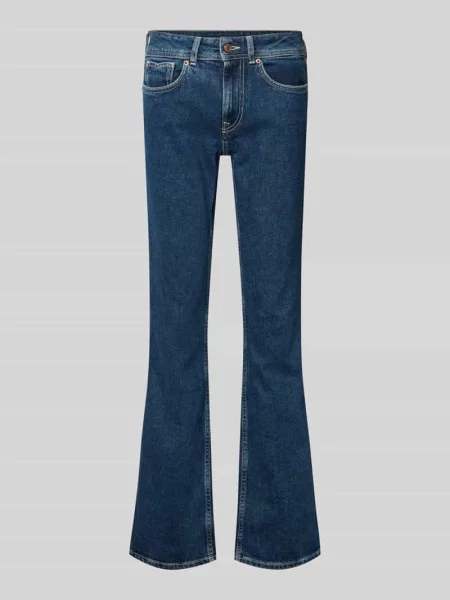 Jeansy z poszerzaną nogawką z mieszanki bawełny model ‘PIPER’ Pepe Jeans granatowe