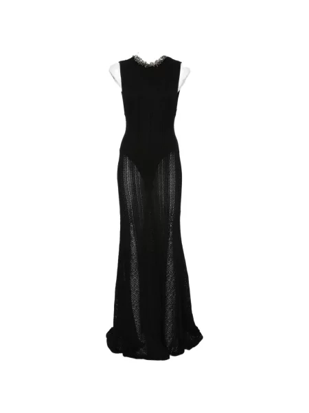 Rochie maxi Self-portrait tricotate negru