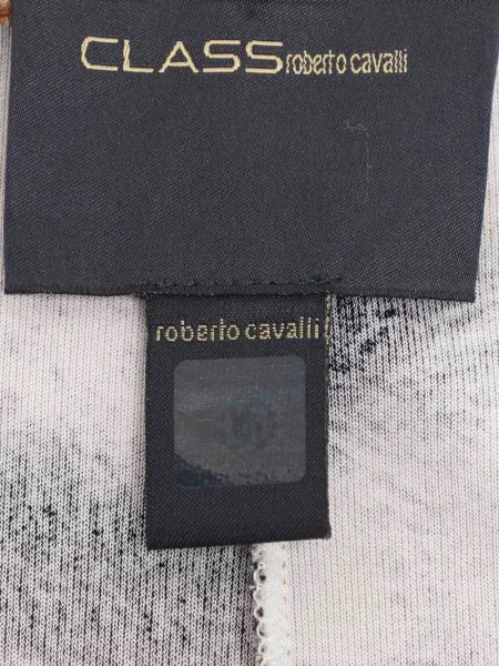 Top Cavalli Class z nadrukiem drapowany brązowy