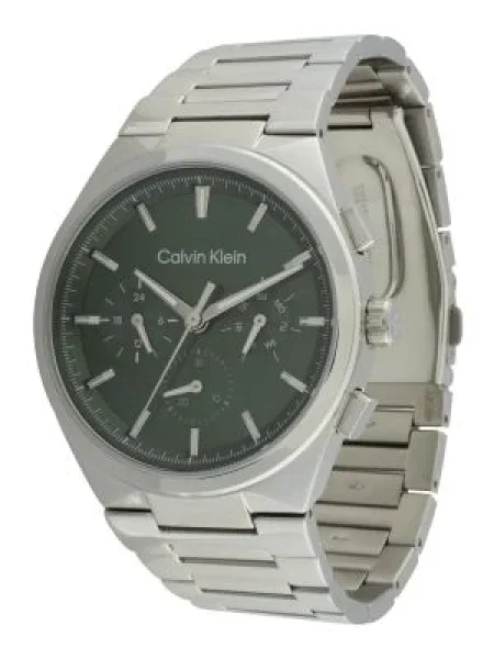 Calvin Klein Ceas analogic DISTINGUISH verde pin argintiu