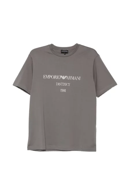 Tričko Emporio Armani s potiskem šedé