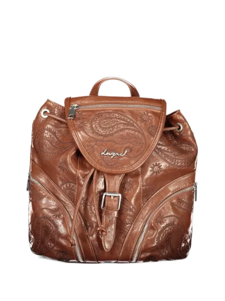 Rucsac Desigual cu model paisley maro