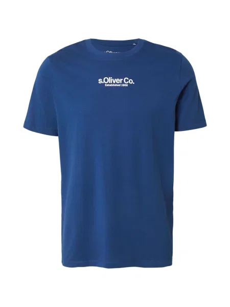 S.Oliver Tricou albastru închis alb