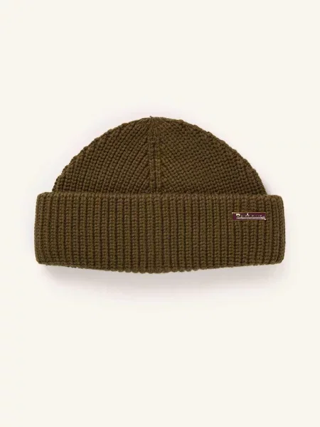 Czapka beanie z dodatkiem wełny model ‘MOSELY’ Barbour zielona
