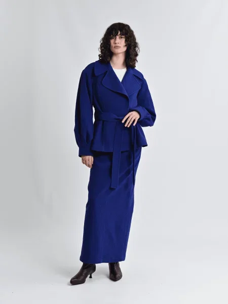 Пальто a LOT вовна/віскоза синій