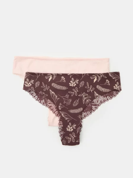 Мереживні труси-бразиліана 2 пари різнобарвний