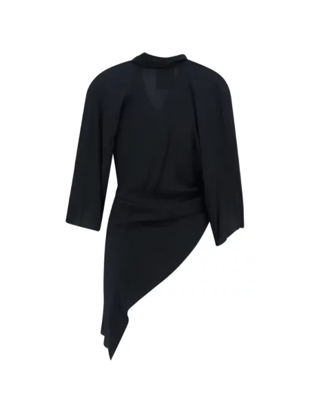 Top Semicouture asimetric drapat negru